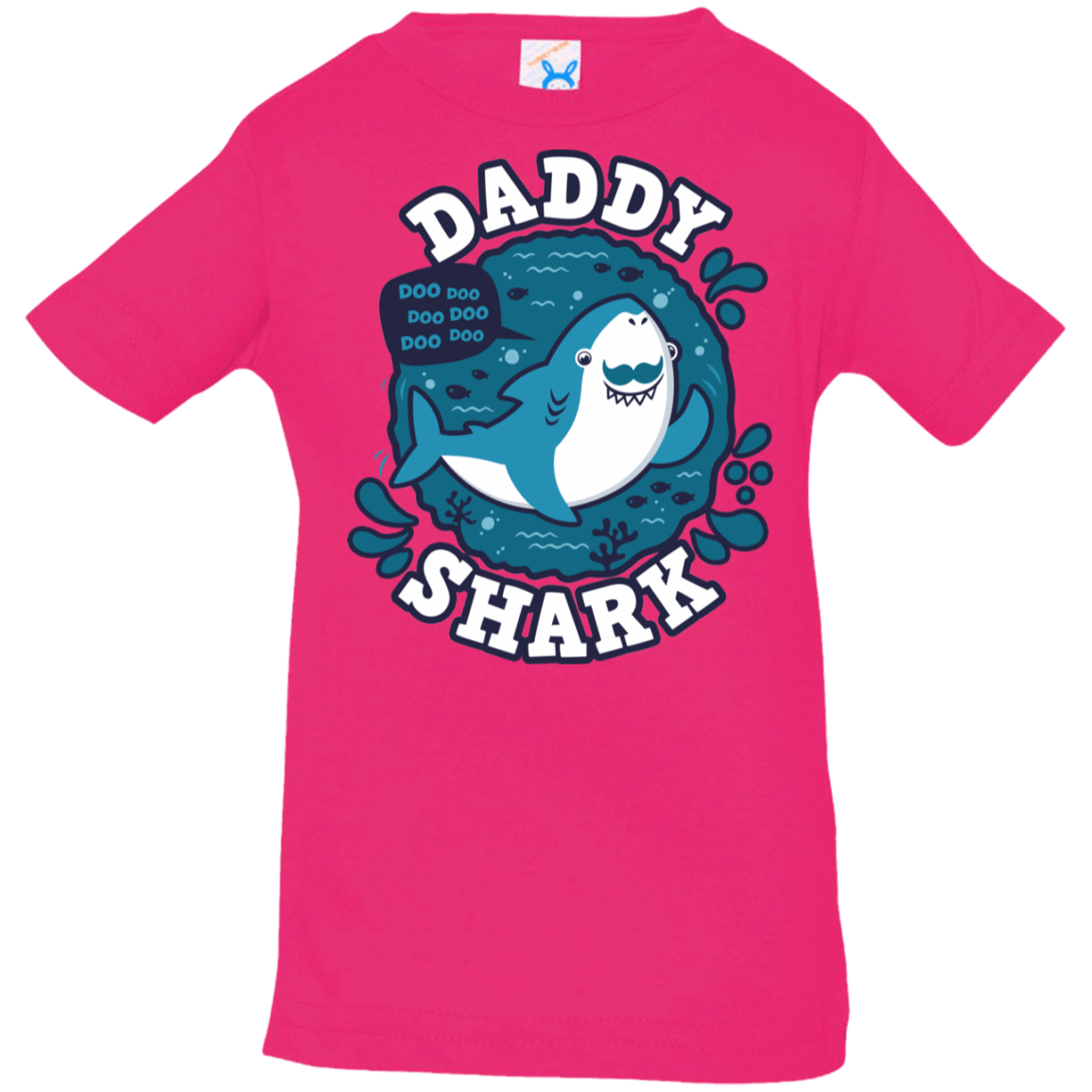 T-Shirts Hot Pink / 6 Months Shark Family trazo - Daddy Infant Premium T-Shirt