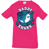T-Shirts Hot Pink / 6 Months Shark Family trazo - Daddy Infant Premium T-Shirt