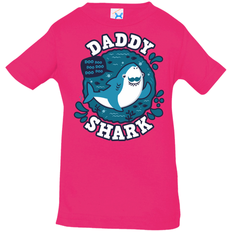 T-Shirts Hot Pink / 6 Months Shark Family trazo - Daddy Infant Premium T-Shirt