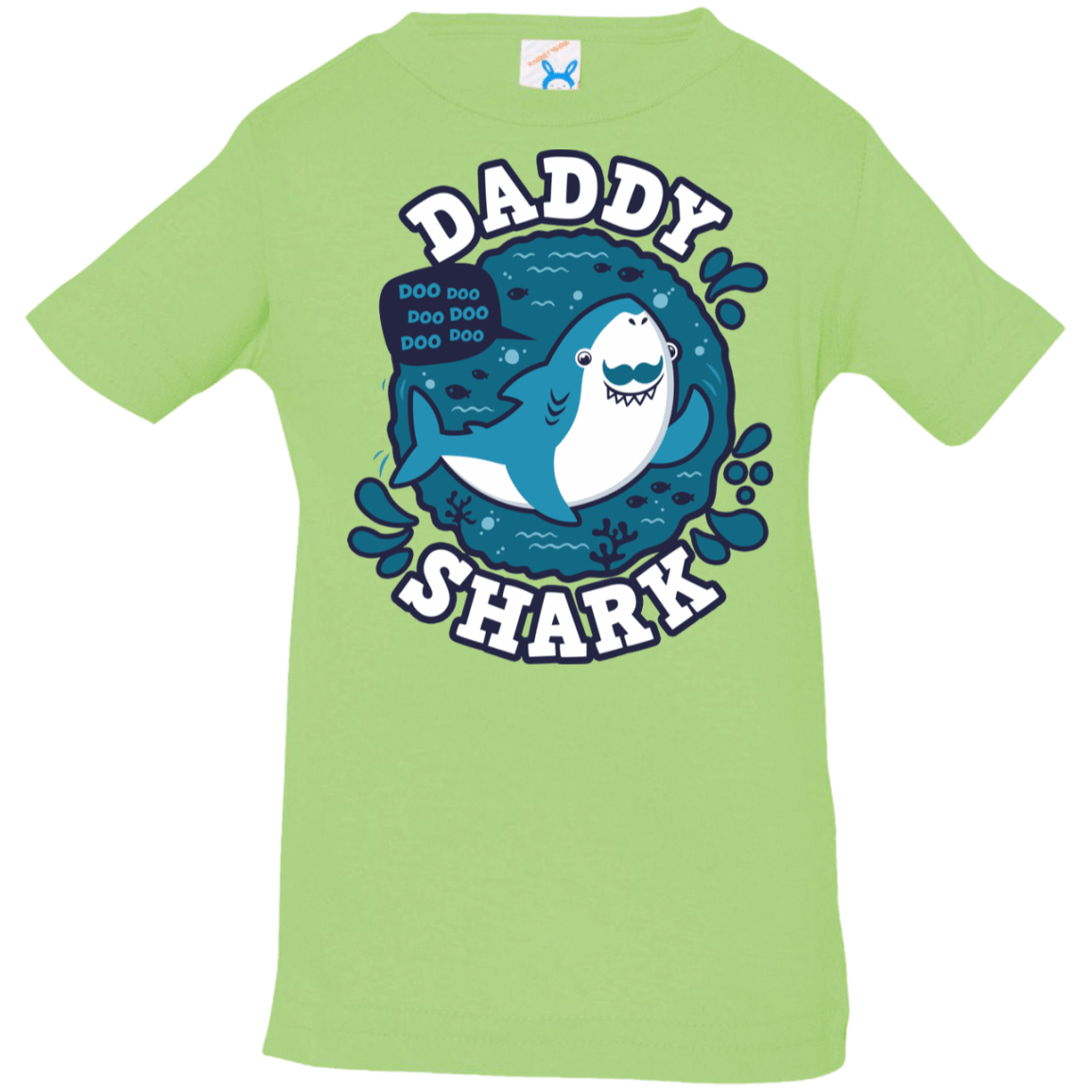 T-Shirts Key Lime / 6 Months Shark Family trazo - Daddy Infant Premium T-Shirt