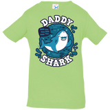 T-Shirts Key Lime / 6 Months Shark Family trazo - Daddy Infant Premium T-Shirt