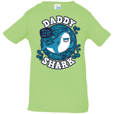 T-Shirts Key Lime / 6 Months Shark Family trazo - Daddy Infant Premium T-Shirt