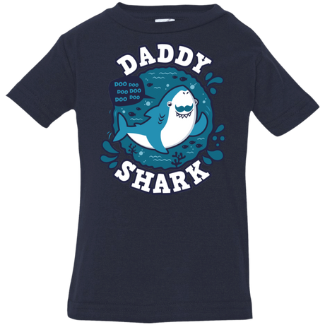 T-Shirts Navy / 6 Months Shark Family trazo - Daddy Infant Premium T-Shirt