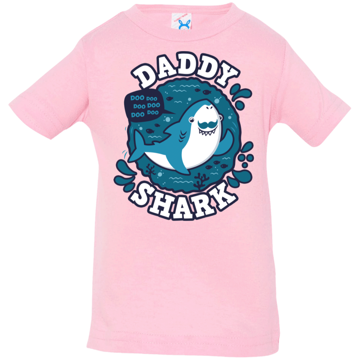 T-Shirts Pink / 6 Months Shark Family trazo - Daddy Infant Premium T-Shirt