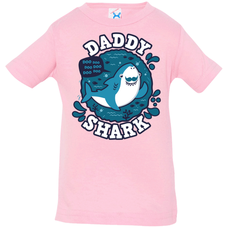 T-Shirts Pink / 6 Months Shark Family trazo - Daddy Infant Premium T-Shirt