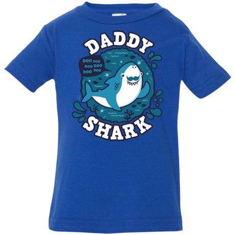 T-Shirts Royal / 6 Months Shark Family trazo - Daddy Infant Premium T-Shirt