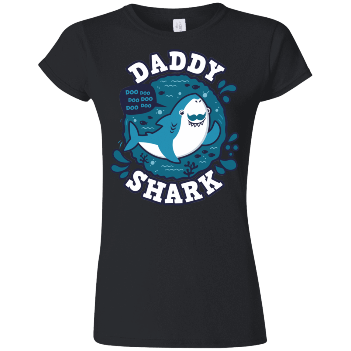 T-Shirts Black / S Shark Family trazo - Daddy Junior Slimmer-Fit T-Shirt