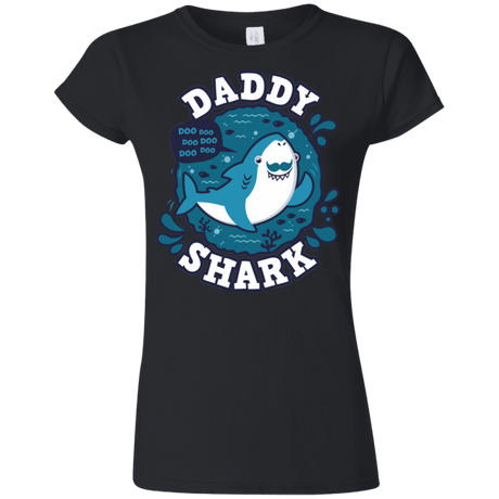 T-Shirts Black / S Shark Family trazo - Daddy Junior Slimmer-Fit T-Shirt