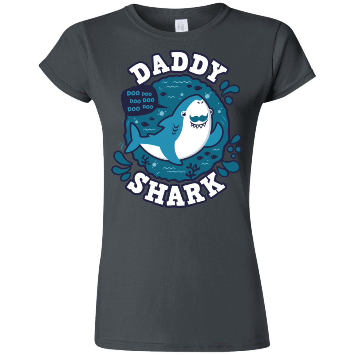 T-Shirts Charcoal / S Shark Family trazo - Daddy Junior Slimmer-Fit T-Shirt