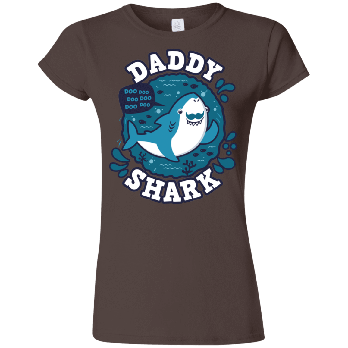 T-Shirts Dark Chocolate / S Shark Family trazo - Daddy Junior Slimmer-Fit T-Shirt