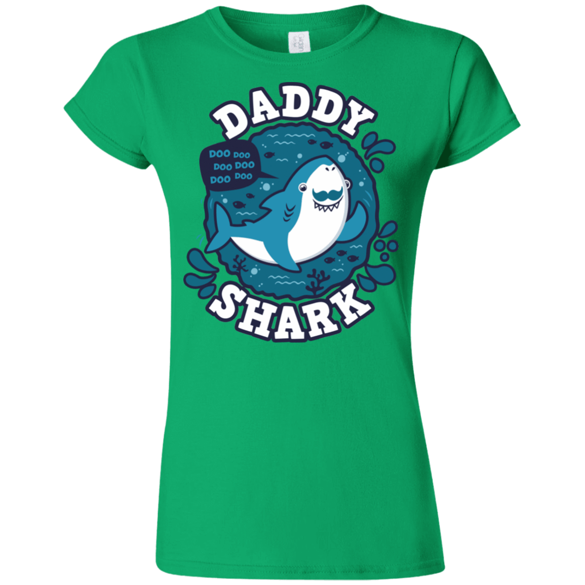 T-Shirts Irish Green / S Shark Family trazo - Daddy Junior Slimmer-Fit T-Shirt