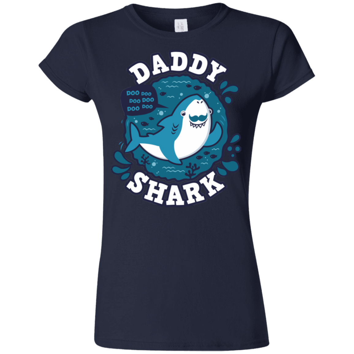 T-Shirts Navy / S Shark Family trazo - Daddy Junior Slimmer-Fit T-Shirt