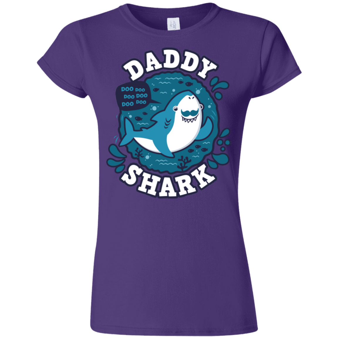 T-Shirts Purple / S Shark Family trazo - Daddy Junior Slimmer-Fit T-Shirt