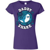 T-Shirts Purple / S Shark Family trazo - Daddy Junior Slimmer-Fit T-Shirt