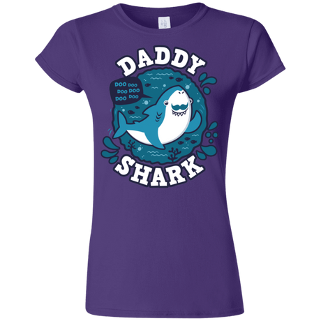 T-Shirts Purple / S Shark Family trazo - Daddy Junior Slimmer-Fit T-Shirt