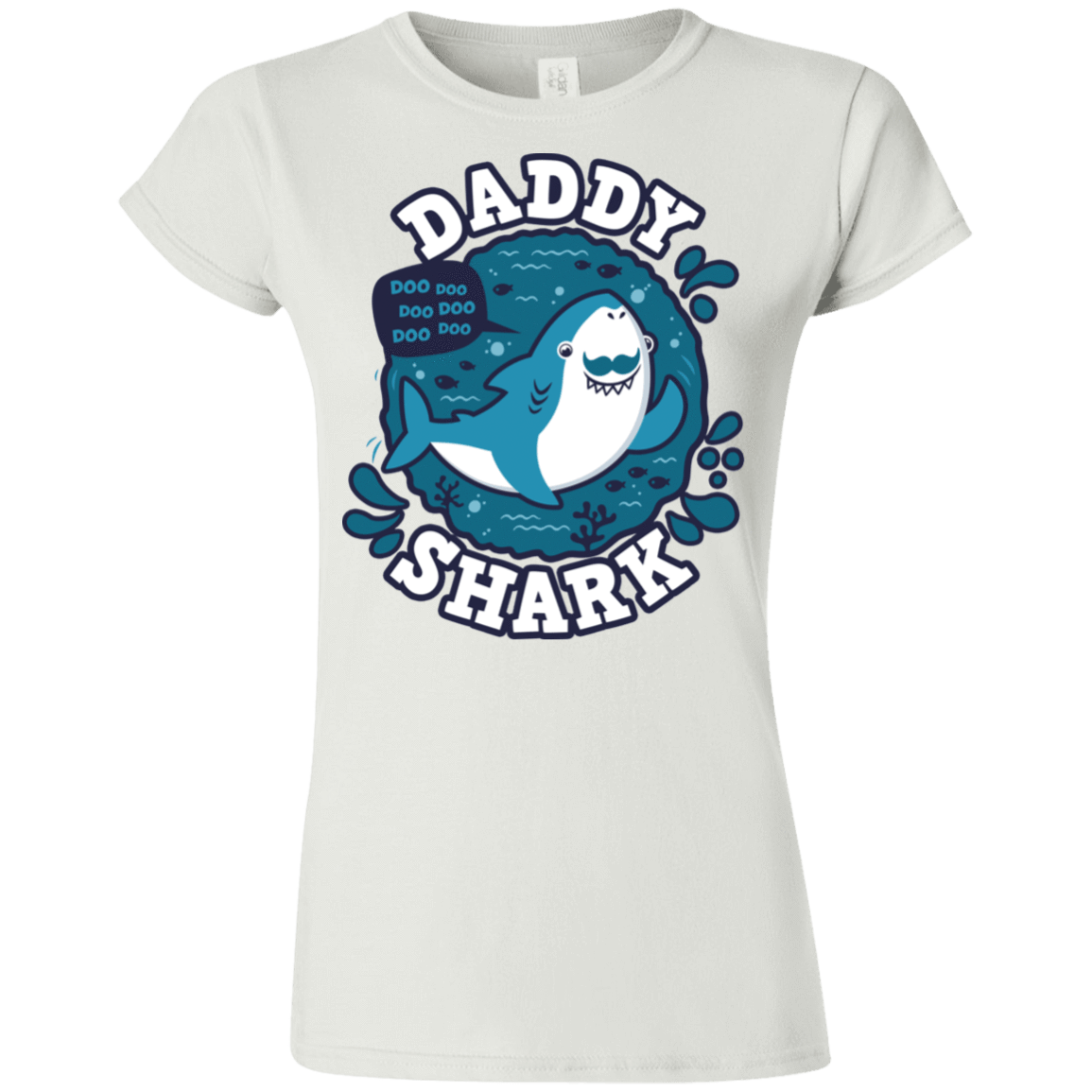 T-Shirts White / S Shark Family trazo - Daddy Junior Slimmer-Fit T-Shirt