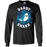 T-Shirts Black / S Shark Family trazo - Daddy Men's Long Sleeve T-Shirt