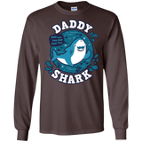 T-Shirts Dark Chocolate / S Shark Family trazo - Daddy Men's Long Sleeve T-Shirt