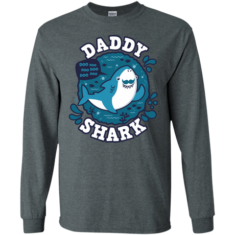 T-Shirts Dark Heather / S Shark Family trazo - Daddy Men's Long Sleeve T-Shirt