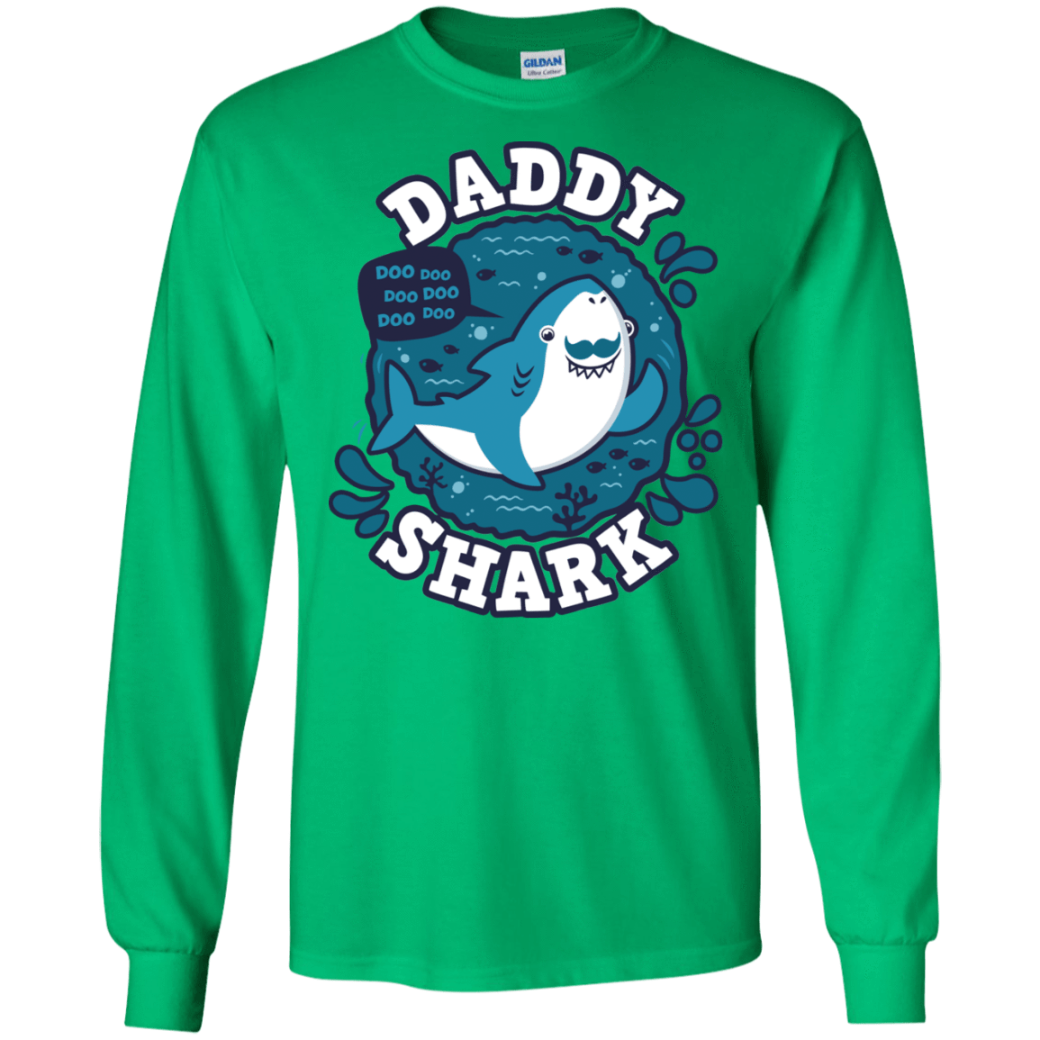 T-Shirts Irish Green / S Shark Family trazo - Daddy Men's Long Sleeve T-Shirt