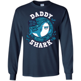 T-Shirts Navy / S Shark Family trazo - Daddy Men's Long Sleeve T-Shirt