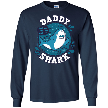 T-Shirts Navy / S Shark Family trazo - Daddy Men's Long Sleeve T-Shirt