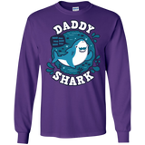 T-Shirts Purple / S Shark Family trazo - Daddy Men's Long Sleeve T-Shirt