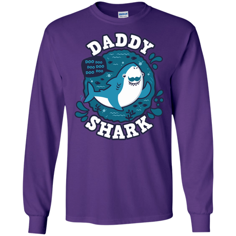 T-Shirts Purple / S Shark Family trazo - Daddy Men's Long Sleeve T-Shirt