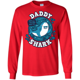 T-Shirts Red / S Shark Family trazo - Daddy Men's Long Sleeve T-Shirt