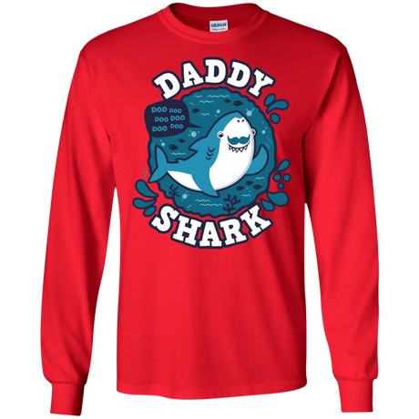 T-Shirts Red / S Shark Family trazo - Daddy Men's Long Sleeve T-Shirt