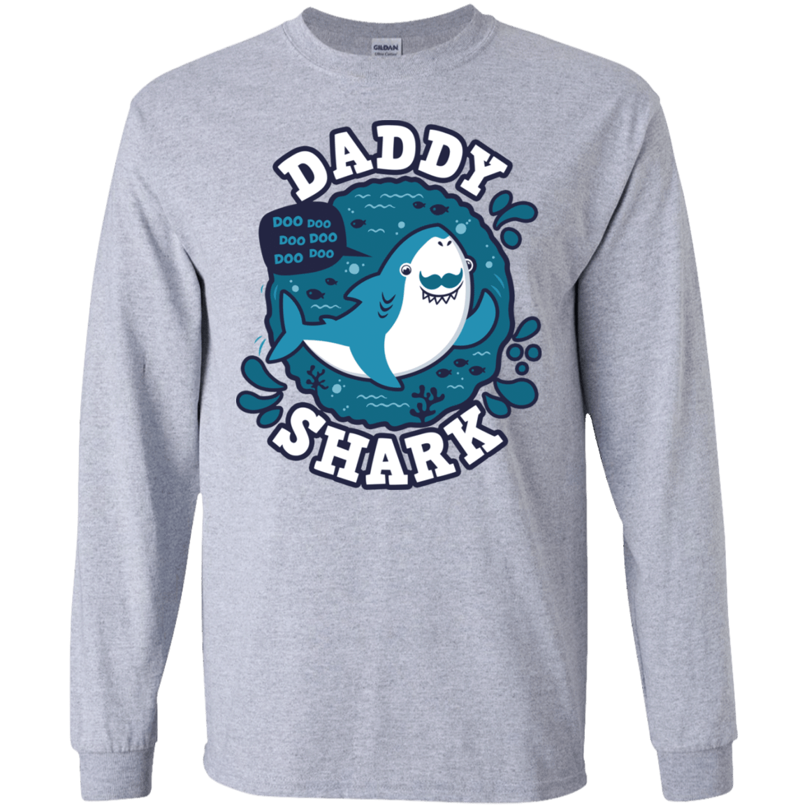 T-Shirts Sport Grey / S Shark Family trazo - Daddy Men's Long Sleeve T-Shirt