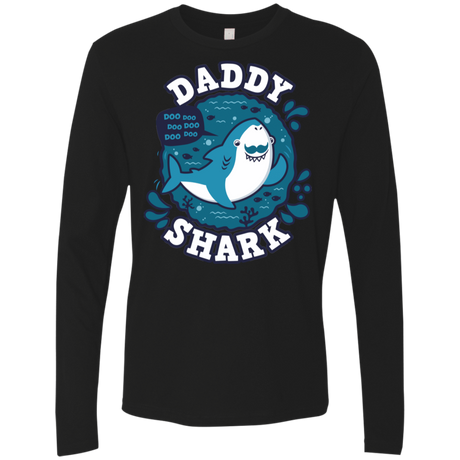 T-Shirts Black / S Shark Family trazo - Daddy Men's Premium Long Sleeve
