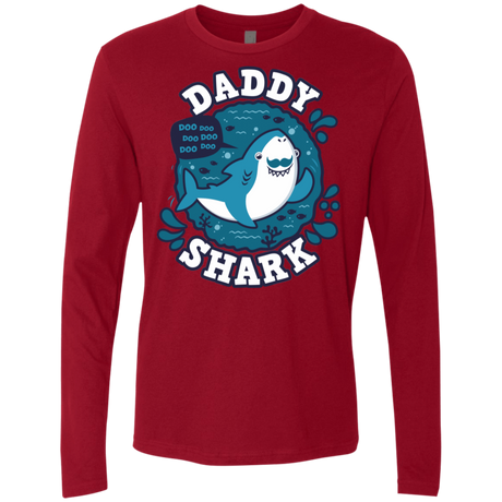 T-Shirts Cardinal / S Shark Family trazo - Daddy Men's Premium Long Sleeve