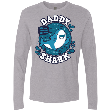 T-Shirts Heather Grey / S Shark Family trazo - Daddy Men's Premium Long Sleeve