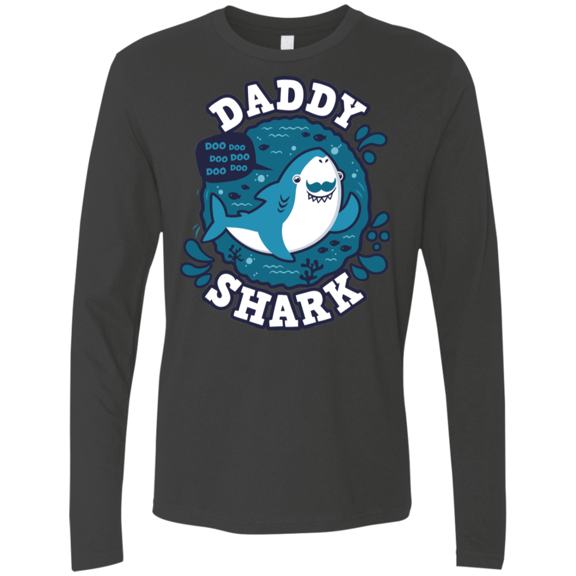 T-Shirts Heavy Metal / S Shark Family trazo - Daddy Men's Premium Long Sleeve