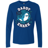 T-Shirts Royal / S Shark Family trazo - Daddy Men's Premium Long Sleeve