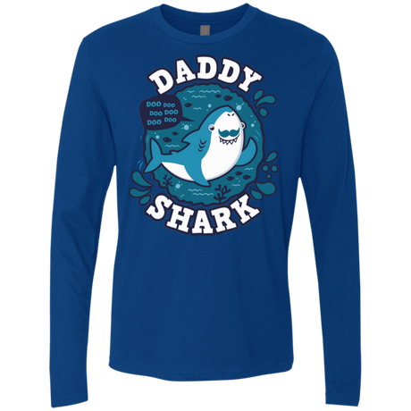T-Shirts Royal / S Shark Family trazo - Daddy Men's Premium Long Sleeve
