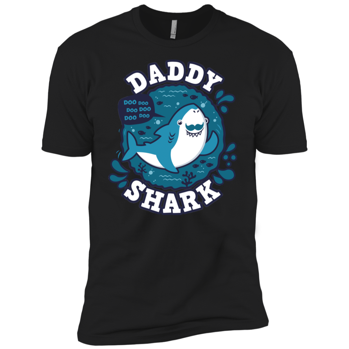 T-Shirts Black / X-Small Shark Family trazo - Daddy Men's Premium T-Shirt