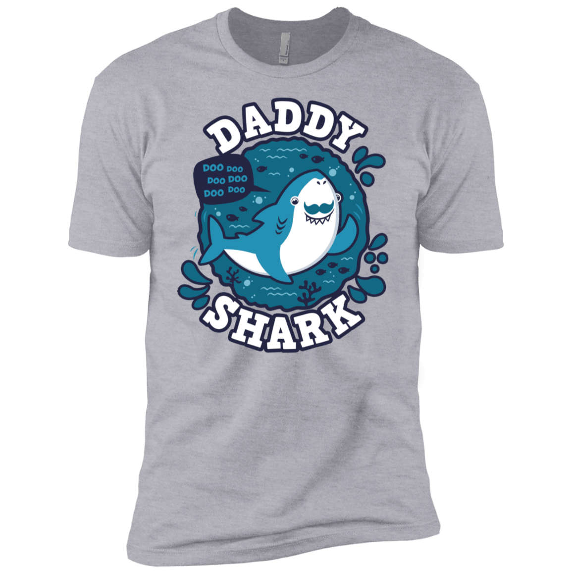 T-Shirts Heather Grey / X-Small Shark Family trazo - Daddy Men's Premium T-Shirt