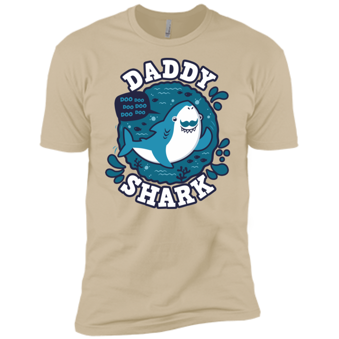 T-Shirts Sand / X-Small Shark Family trazo - Daddy Men's Premium T-Shirt