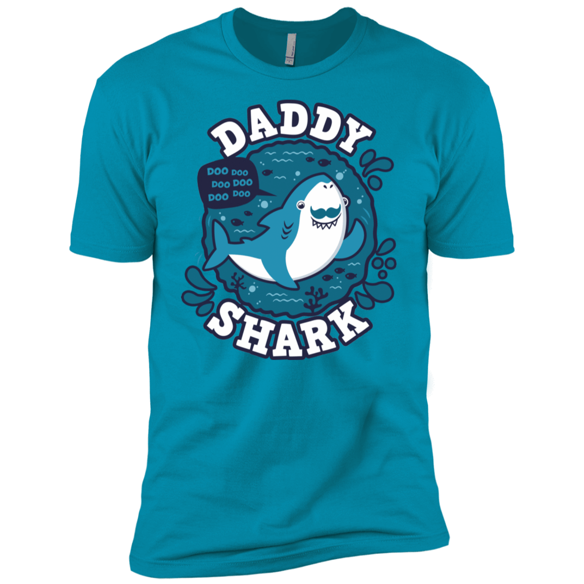 T-Shirts Turquoise / X-Small Shark Family trazo - Daddy Men's Premium T-Shirt