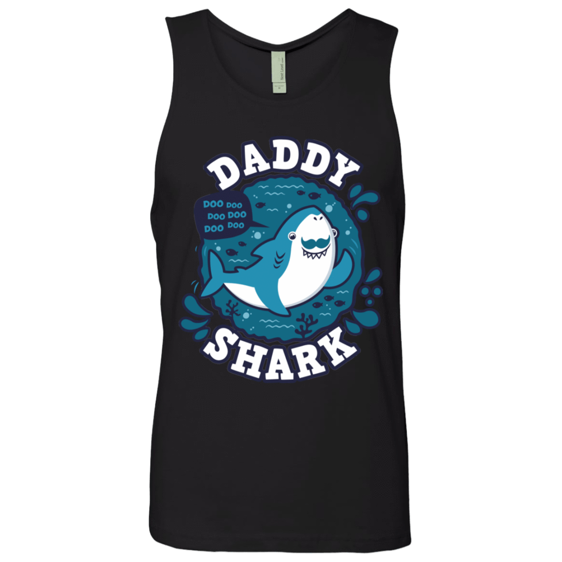 T-Shirts Black / S Shark Family trazo - Daddy Men's Premium Tank Top