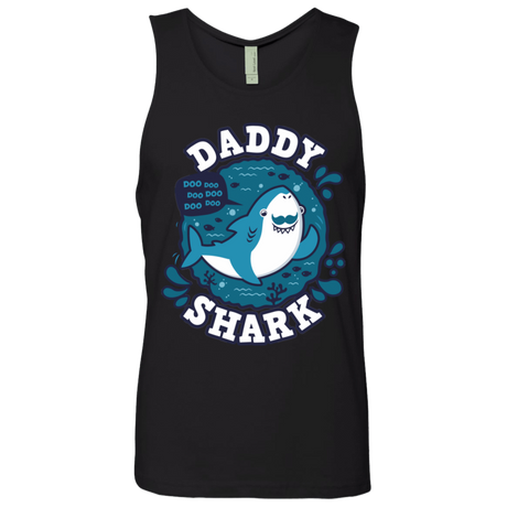 T-Shirts Black / S Shark Family trazo - Daddy Men's Premium Tank Top