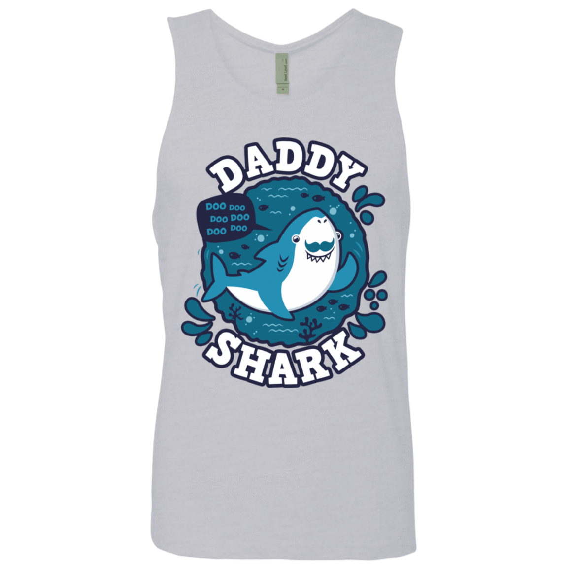 T-Shirts Heather Grey / S Shark Family trazo - Daddy Men's Premium Tank Top