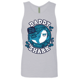 T-Shirts Heather Grey / S Shark Family trazo - Daddy Men's Premium Tank Top