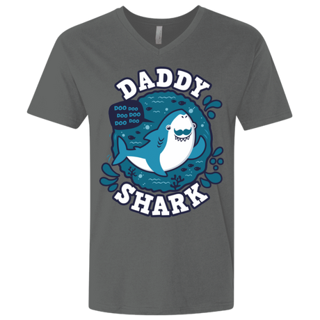 T-Shirts Heavy Metal / X-Small Shark Family trazo - Daddy Men's Premium V-Neck