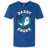 T-Shirts Royal / X-Small Shark Family trazo - Daddy Men's Premium V-Neck