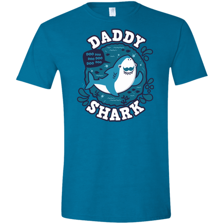 T-Shirts Antique Sapphire / S Shark Family trazo - Daddy Men's Semi-Fitted Softstyle