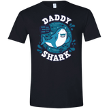 T-Shirts Black / X-Small Shark Family trazo - Daddy Men's Semi-Fitted Softstyle