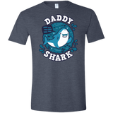 T-Shirts Heather Navy / S Shark Family trazo - Daddy Men's Semi-Fitted Softstyle